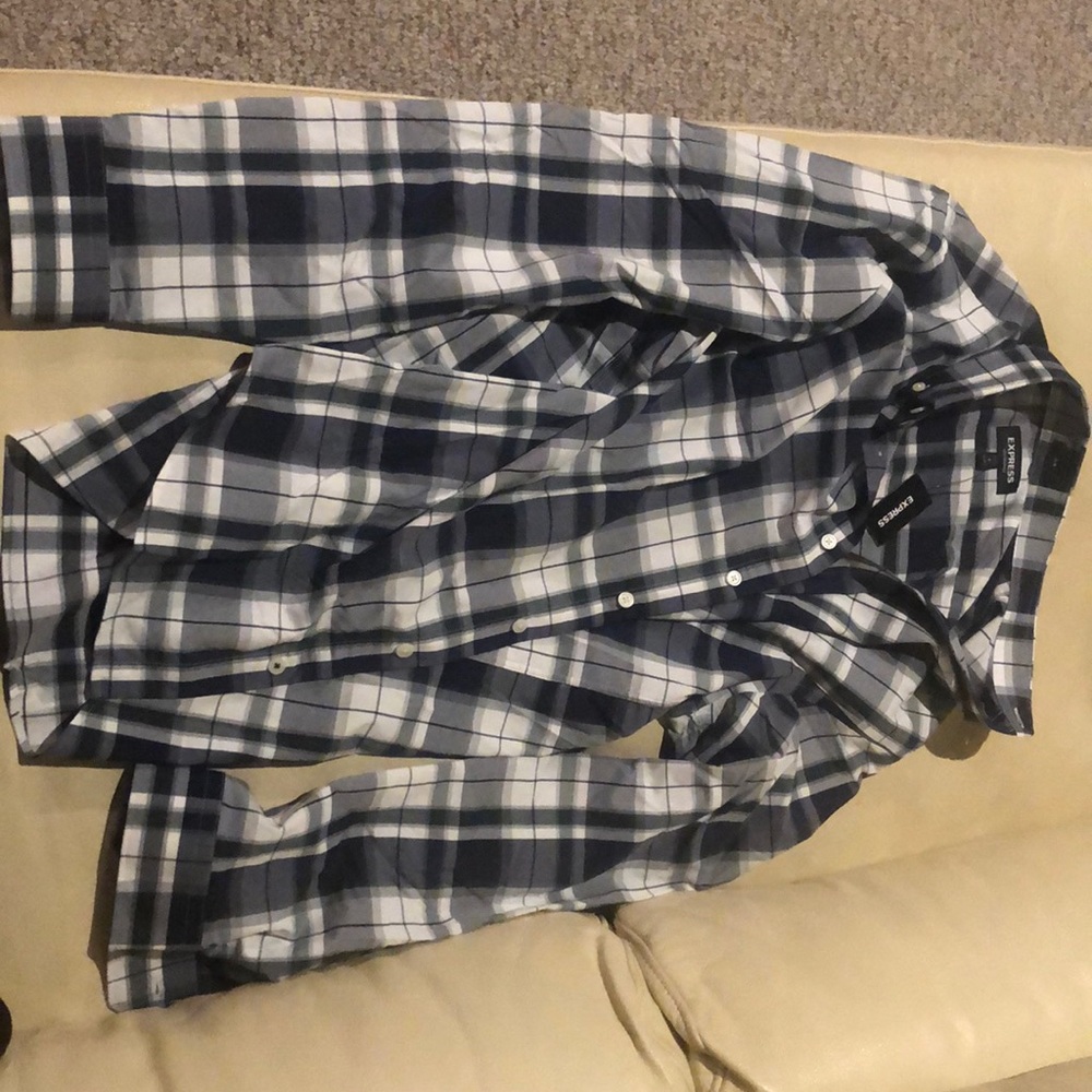 Large Express performance slim fit button up